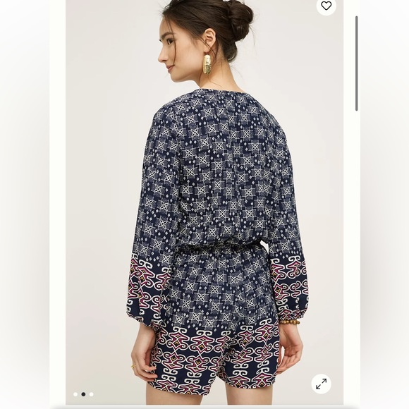 Anthropologie Lilka Delray Romper Size M Long Sleeve - Picture 7 of 8